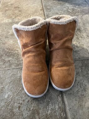 Cozy Faux-Shearling Suede Booties - Brown